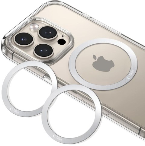 Pierścień blaszka magnetyczna MagSafe do etui smartfona - srebrny