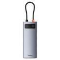 7w1 HUB adapter Metal Gleam USB-C HDMI USB-A USB-C PD SD microSD - szary
