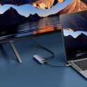 7w1 HUB adapter Metal Gleam USB-C HDMI USB-A USB-C PD SD microSD - szary
