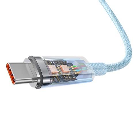 Kabel przewód Explorer z czujnikiem temperatury USB-C 100W 1m - niebieski
