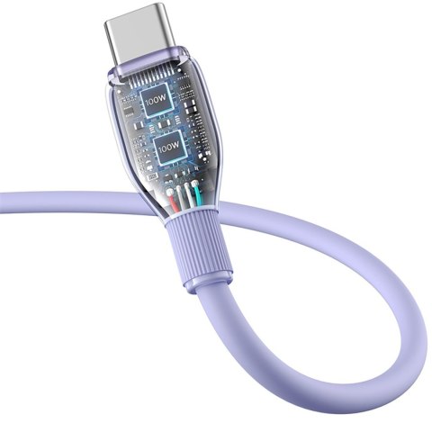 Kabel przewód Pudding USB-C 100W 2m - fioletowy