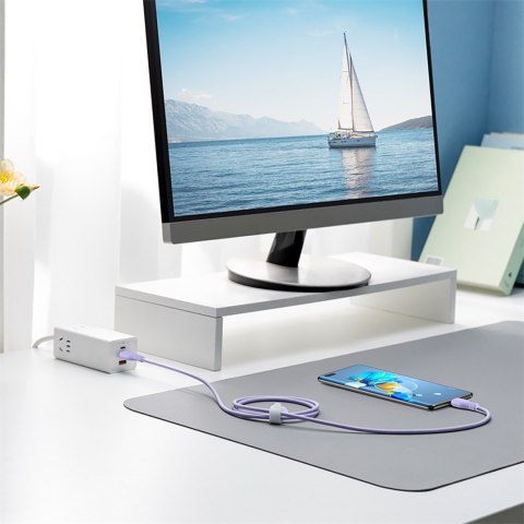 Kabel przewód Pudding USB-C 100W 2m - fioletowy