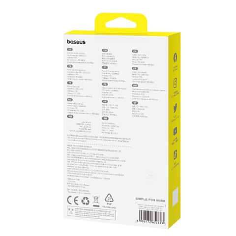 Kabel przewód Pudding USB-C 100W 2m - fioletowy
