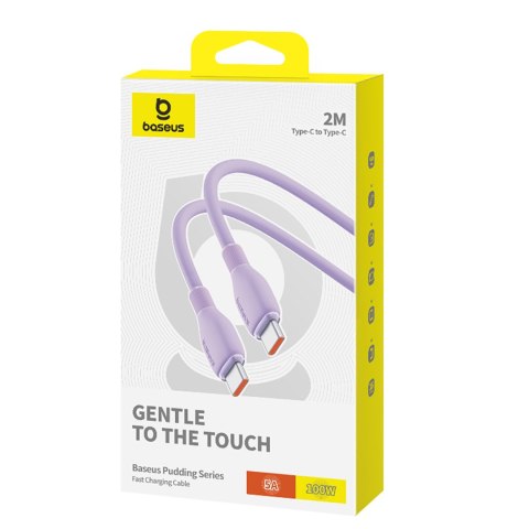 Kabel przewód Pudding USB-C 100W 2m - fioletowy