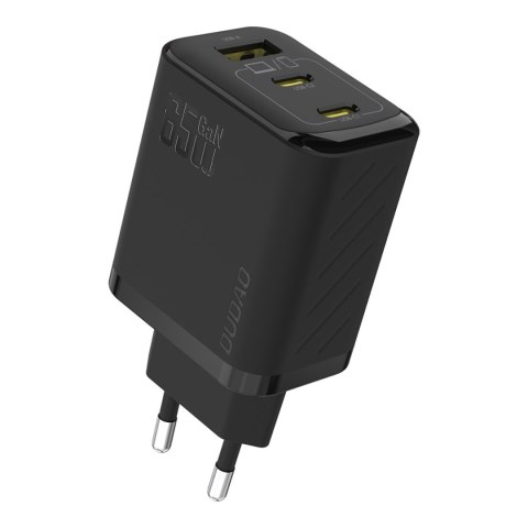 Ładowarka sieciowa GaN z kablem USB-C 1m 65W - czarna