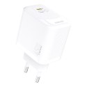 Ładowarka sieciowa GaN z kablem USB-C 45W - biała