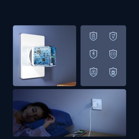 Ładowarka sieciowa USB-C PD QC 20W - biała
