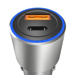Ładowarka samochodowa USB-A USB-C PD QC 22.5 W - szary