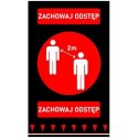 Mata podłogowa ostrzegawcza ZACHOWAJ ODSTĘP 900 mm