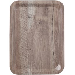 Taca do serwowania prostokątna antypoślizgowa 370x530 mm - ciemne drewno