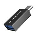Adapter przejściówka USB-C - USB-A 10Gb/s - czarny