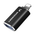 Adapter przejściówka iPhone Lightning - USB-A OTG - czarny