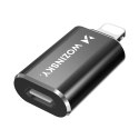 Adapter przejściówka iPhone Lightning - USB-C - czarny