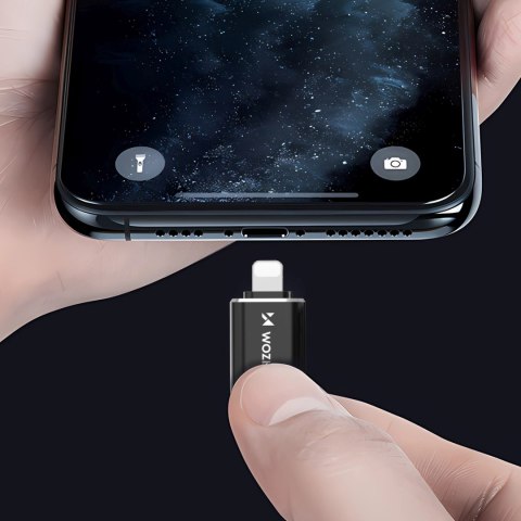 Adapter przejściówka iPhone Lightning - USB-C - czarny