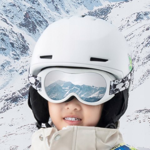 Gogle narciarskie dla dzieci Panda UV400 - czarno-białe