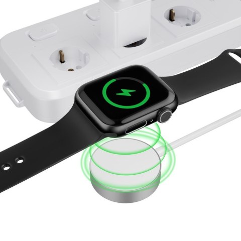 Ładowarka indukcyjna magnetyczna do Apple Watch USB-C 1.2m - biała