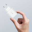 Ładowarka sieciowa C20W USB-C USB-A 20W z kablem USB-C - biała