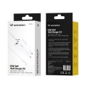 Ładowarka sieciowa GaN USB-A USB-C z kablem USB-C 65W - biała