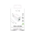 Ładowarka sieciowa USB-A USB-C 20W z kablem USB-C 1.2m - biała