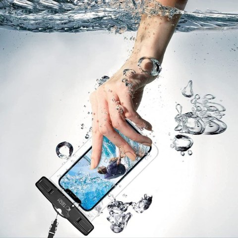 Pokrowiec wodoodporny uniwersalny na smartfon telefon do 6.9'' - czarny