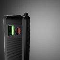 Powerbank 20000mAh USB-A USB-C z wyświetlaczem wbudowanym kablem USB-C 20W - czarny