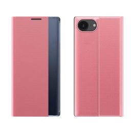 Etui pokrowiec z klapką podstawką na iPhone 16e New Sleep Case - różowy