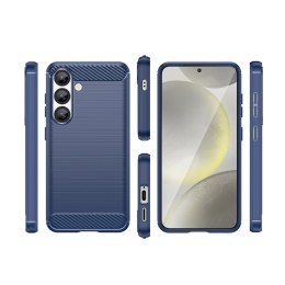 Etui silikonowe plecki na iPhone 16e Carbon Case - niebieskie