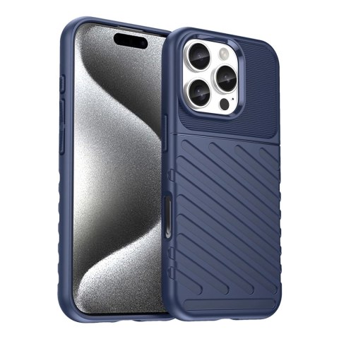 Etui silikonowy pancerny pokrowiec na iPhone 16e Thunder Case - niebieski