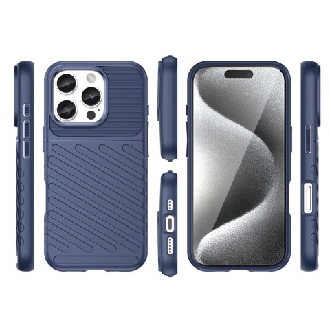 Etui silikonowy pancerny pokrowiec na iPhone 16e Thunder Case - niebieski