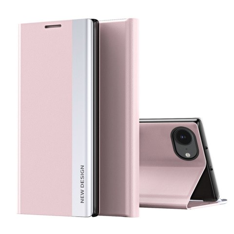 Etui z klapką podstawką na iPhone 16e Sleep Case Pro - różowe