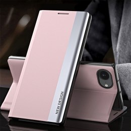 Etui z klapką podstawką na iPhone 16e Sleep Case Pro - różowe