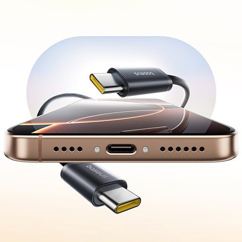 Kabel przewód nieplączący USB-C 100W 1m - czarny
