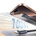 Kabel przewód nieplączący USB-C 100W 1m - czarny