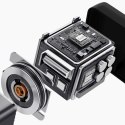 Ładowarka sieciowa USB-A USB-C GaN 67W z kablem zwijanym USB-C PD QC - czarna