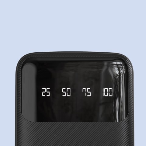 Powerbank K6Pro+ 20000mAh z wbudowanymi kablami USB-C microUSB iPhone Lightning - czarny