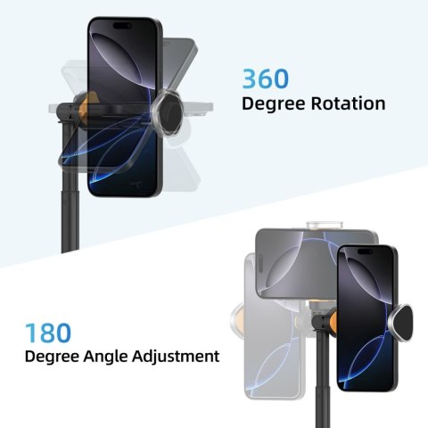 Selfie Stick kijek do zdjęć statyw tripod składany z pilotem Bluetooth 146 cm
