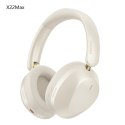 Słuchawki bezprzewodowe nauszne X22 Max Bluetooth ANC - beżowe