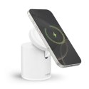 Stacja ładująca 2w1 bezprzewodowa magnetyczna do smartfona słuchawek - biała
