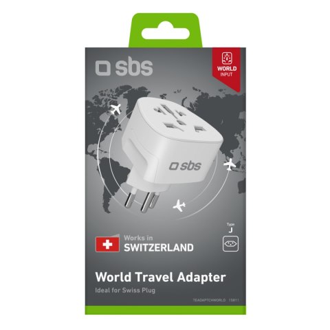 Adapter sieciowy podróżny CH Szwajcaria - biały