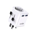 Adapter sieciowy podróżny UK US AUS Asia EU USB-A - biały
