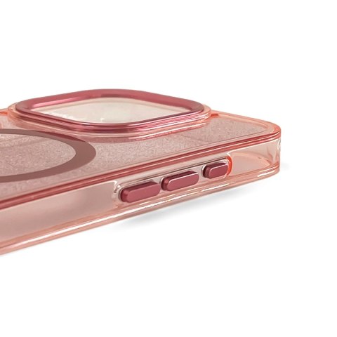 Etui brokatowe plecki na iPhone 17 Glitter Case MagSafe - różowe