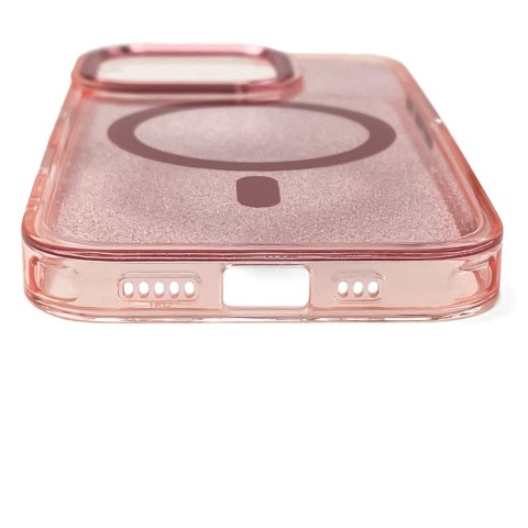 Etui brokatowe plecki na iPhone 17 Glitter Case MagSafe - różowe