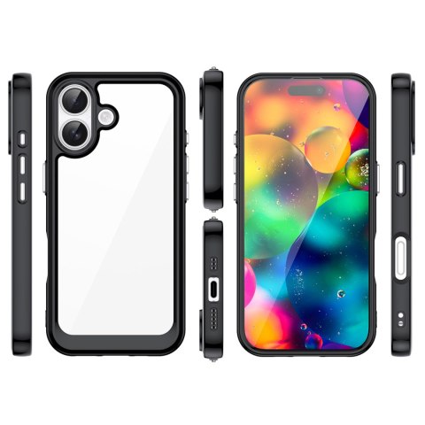 Etui case pokrowiec na iPhone 17 Outer Space - czarne przezroczyste