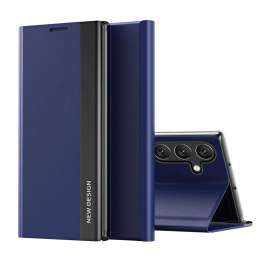 Etui na Samsung Galaxy S25 Edge z klapką podstawką Sleep Case Pro - niebieskie
