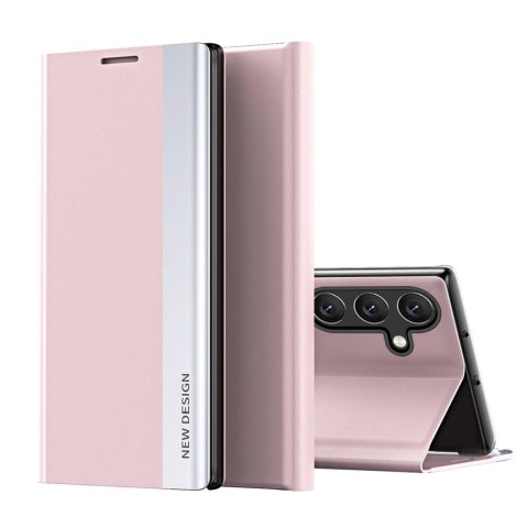 Etui na Samsung Galaxy S25 Edge z klapką podstawką Sleep Case Pro - różowe