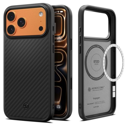 Etui ochronne case na iPhone 17 Pro Enzo Aramid T MagSafe - czarne