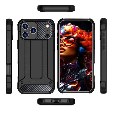 Etui pancerne na iPhone 17 Pro Max Hybrid Armor - czarne