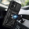 Etui pancerne z podstawką osłoną aparatu na iPhone 17 Hybrid Armor Camshield - czarne