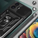 Etui pancerne z podstawką osłoną aparatu na iPhone 17 Hybrid Armor Camshield - czarne
