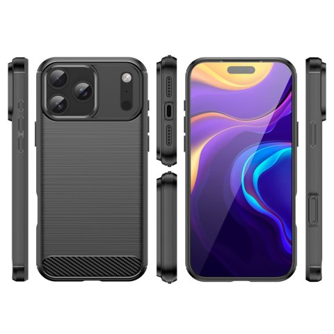Etui pokrowiec ochronny na iPhone 17 Pro Max Carbon Case - czarne
